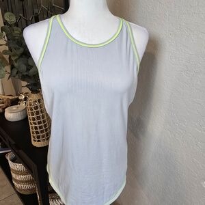Lululemon Athletica White Tank Top with Neon Trim